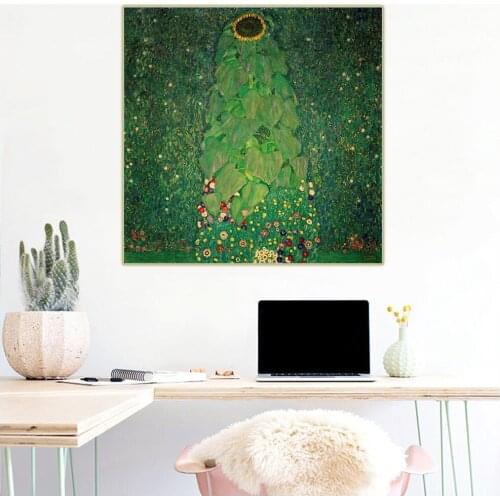 Holover Gustav Klimt"The Sunflower, 1907"Canvas Oil Painting Western Art Decor Poster Aesthetic Home Room Interior Decoration