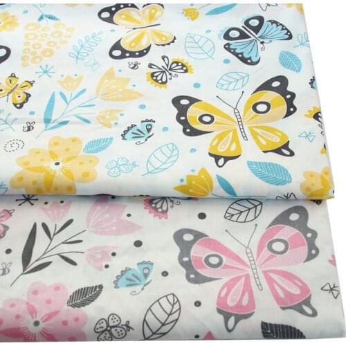 Syunss Colors Butterfly Waves Printed Cotton Fabric DIY Tissue Patchwork Telas Sewing Baby Toy Bedding Quilting Tecido The Cloth