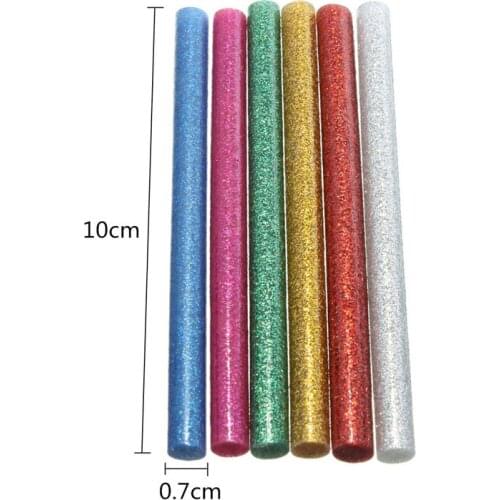 JimBon 10Pcs 7x100mm Colorfuls Glitter Hot Melt Glue Sticks For 7mm Glue Gun Craft Album Repair Accessories Adhesive