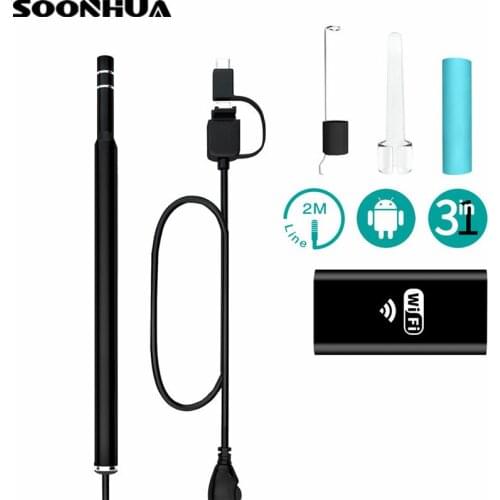 SOONHUA 6 LEDs Adjustable Wireless WiFi Endoscope Camera Android IOS HD Borescope Inspection Endoscope Mini Camera For Phone PC