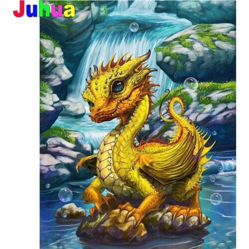 Cartoon Dragon Diy diamond painting Full Square/Round drill 5d mosaic diamond embroidery fantasy waterfall animal home decor