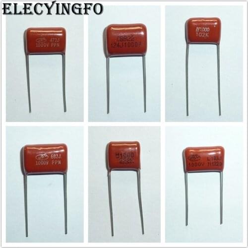 10pcs CBB capacitor 1000V 1KV 102 222 332 392 472 682 822 103 104 124 474 1nF 10nF 100nF Metallized Polypropylene Film Capacitor