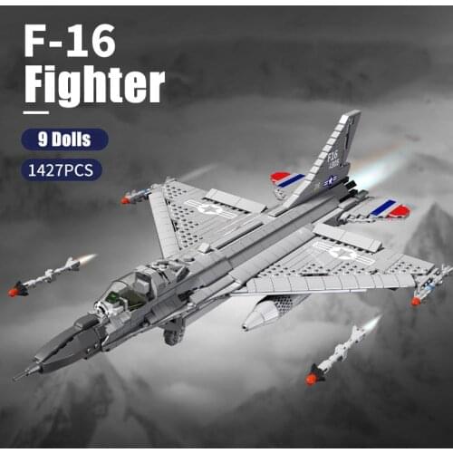 1427PCS F-16 Fighting Falcon Fighter Building Block Bomber Model Fighter plane Brick Toys For Kid Birthday Gift Home Decoration