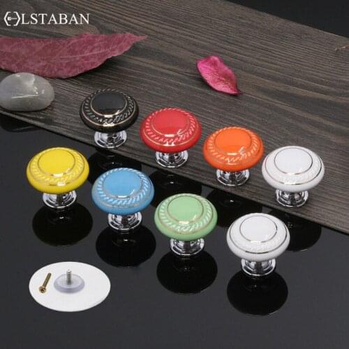 LSTABAN Punch Free Paste Style Childrens Room Knob Drawer Wardrobe Strong Suction Cup Color Cartoon Pull Cabinet Door Handle