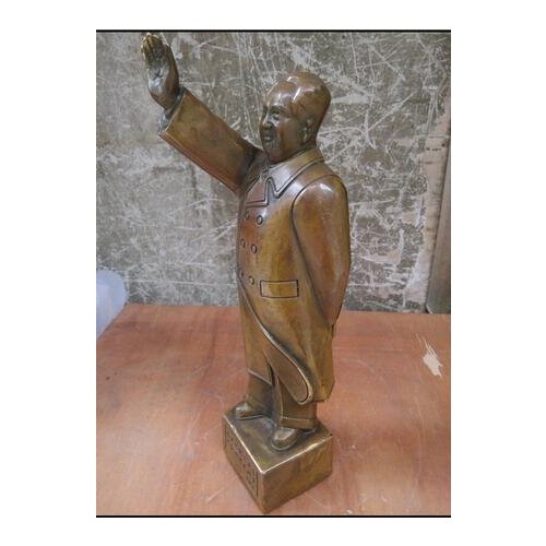 Copper Brass Chinese Decorated Metal Crafts China BRASS Statue Of Chairman Mao Stands Statue