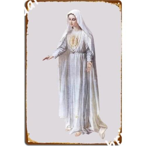 Immaculate Heart Of Mary Virgin Mary Heart Metal Plaque Poster Cinema Garage Decoration Plaques Club Bar Tin Sign Poster