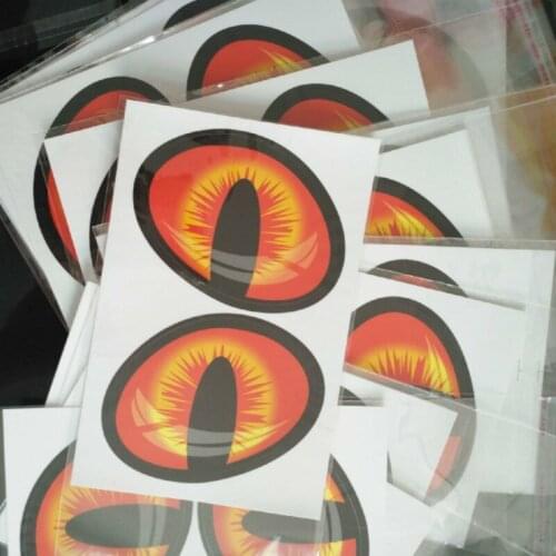 Pair 3D Funny Cat Eyes Car Stickers Truck Head Engine Rear view Mirror Window Cover Door Decal Graphics 10 x 8cm