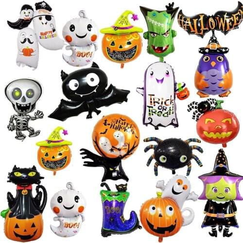 Spider Witch Ghost Balloon Foil Pumpkin Balloons Horrible Scary Party Bar Haunted House Scene Props Halloween Decoration