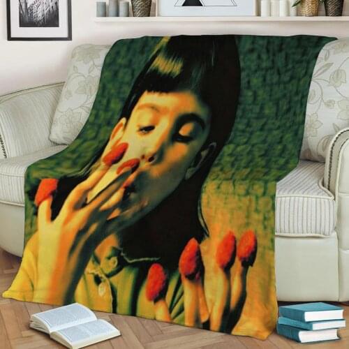 Amelie Strawberries 3D Print Plush Blanket Throw On Sofa Home Decor Soft Warmth Washable Nap Blanket Dropshipping
