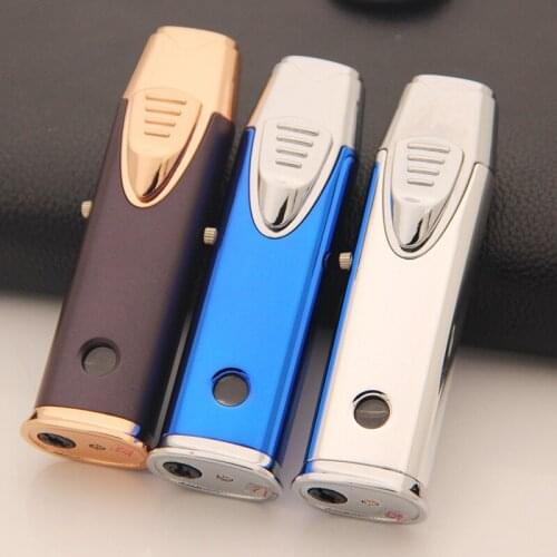 Portable Torch Turbo Lighter Windproof Gas Lighter Jet Flame Fire Metal Spray Gun Camping Kitchen Pipe Cigar Lighter Gadgets