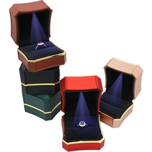 Luxury Jewelry Gift Box Women Wedding Bridal Rings Jewellery Packaging Display Case