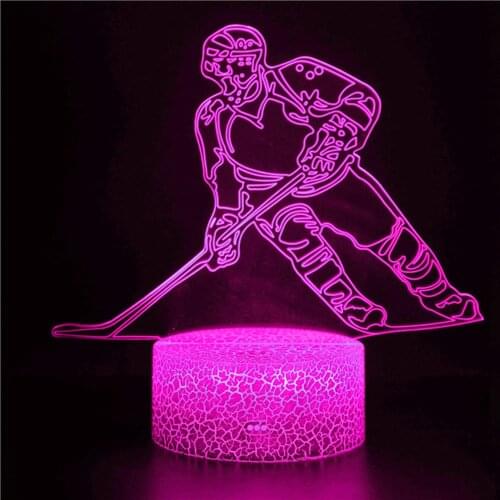 LED USB light player hockey ice hockey LOGO icon character commemorative medal model game 3D night light Christmas gift