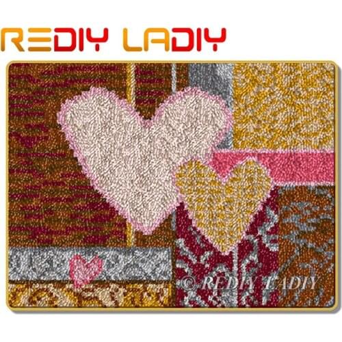 Latch Hook Rug Love and Heart Crocheting Carpet Rug 100% Acrylic Yarn Sofa Cushion Mat DIY Carpet Rug Home Decor Hobby & Crafts