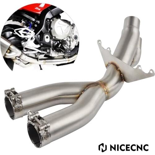 Motorcycles Exhaust Muffler Middle Mid Pipe 52-55mm Clamps For BMW S1000RR S1000 RR 2017-2018 Stanless Steel