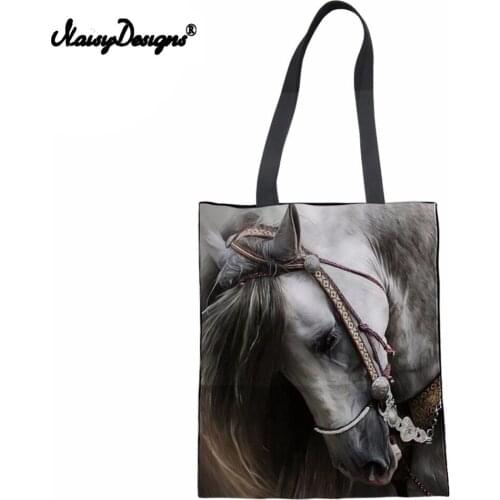 Ladies Handbags Reusable Shopping Bag Teen Girls School Bag Female Shoulder Bag Soft Large Beach Tote Horse Bag Women