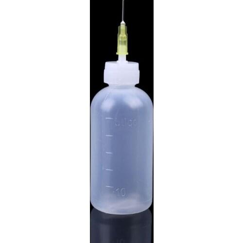 1pc 50ml Clear Liquid Bottle For Rosin Solder Flux Paste With 1 Needle New E65F