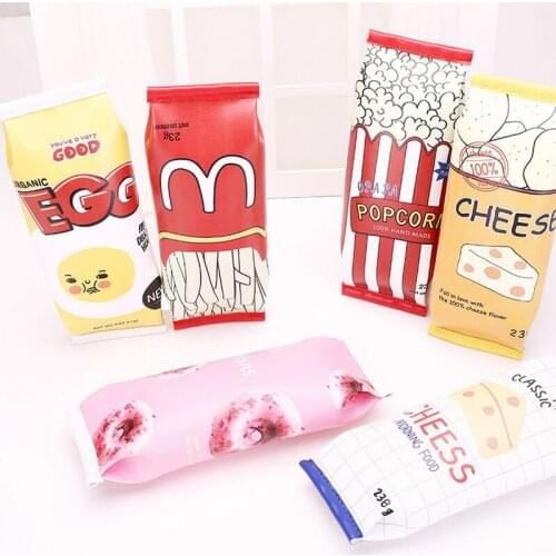 1 pcs Korean Creative Kawaii Pencil Bag Stationery PU Storage Organizer Bag School Supply Student Escolar materil 6 patterns