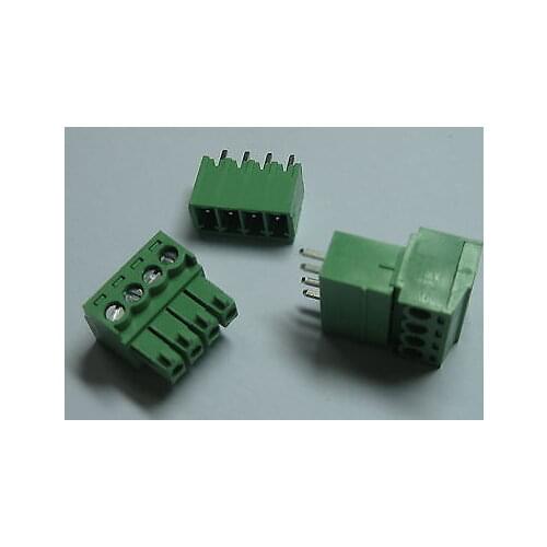 12 pcs Screw Terminal Block Connector 3.5mm 4 pin/way Green Pluggable Type