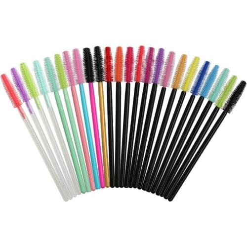 200Pcs Disposable Silicone Eyelash Brush Comb Mascara Wands Eye Lashes Extension Individual Applicator Eye Beauty Makeup Tools