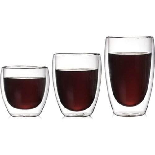 350ml 2pcs/set Red Wine Glass DoubleLayer Design Creative Egg-Shaped Coffee Cup Insulation Tea Cup Vodka Shochu Mug Drinking Set