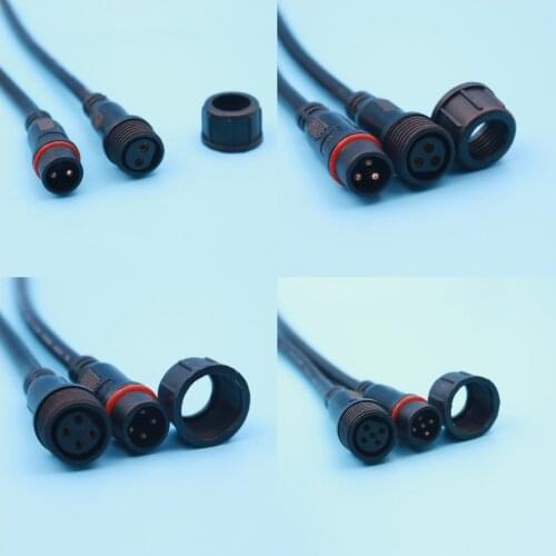 5Sets Black Waterproof IP65 2/3/4/5 Core 0.3/0.5/0.75mm Wire LED Strip Connector