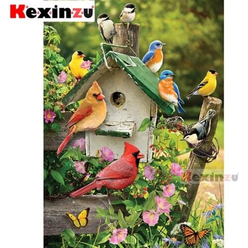 5D DIY Full Square/Round Drill Diamond Painting "Birds home" 3d Embroidery Mosaic Cross Stitch Wall Stickers Decor Gift X4879