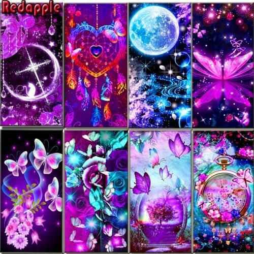 5D DIY Diamond Painting Flowers butterfly Cross Stitch Kit Full Drill Embroidery Mosaic fantasy art Picture puzzle large Decor