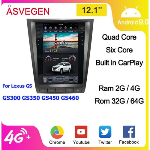 Tesla Style Android 8.1 Car Multimedia DVD Player For Lexus GS GS300 GS350 GS450 GS460 2004-2012Head Unit Radio GPS Navi Video