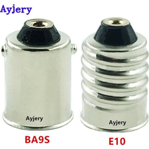 AYJERY 100X Single Contact Bayonet MIX E10 BA9S Lamp Bases Light Socket BA9S Lamp Holder E10 Socket For Auto Light Bulb