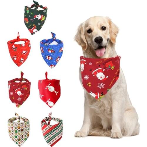 Dog Bandanas Large Pet Scarf Pet Bandana For Christmas Dog WashableBow ties Collar Cat Dog Scarf Large Dog Accessories