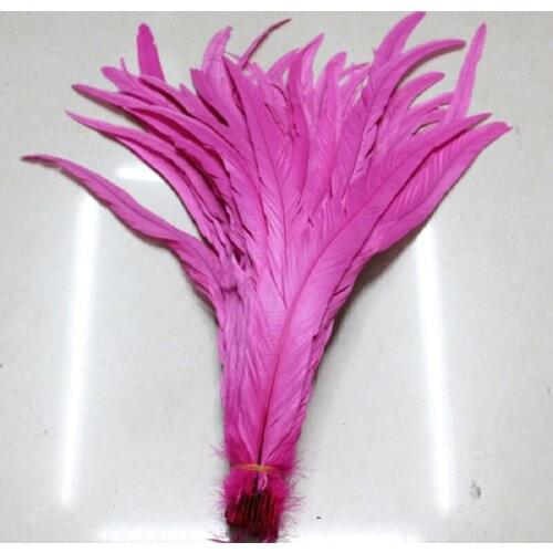 Free Shipping 100pcs Mei red Rooster Tail feather 12-14inches 30-35cm Dyed conque/cock tail Feathers
