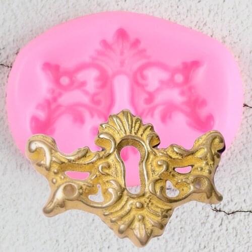 Large Victorian Keyhole Plate Silicone Mold Cake Border Fondant Cake Decorating Resin Jewelry Mold Candy Chocolate Gumpaste Mold