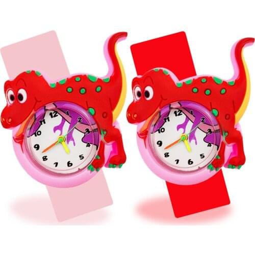 Pink Red Dinosaur Watch Baby Toy Children Watch Bracelet Quartz Analog Dress Kids Watches for Girls Ladies Clock Gift Relogio