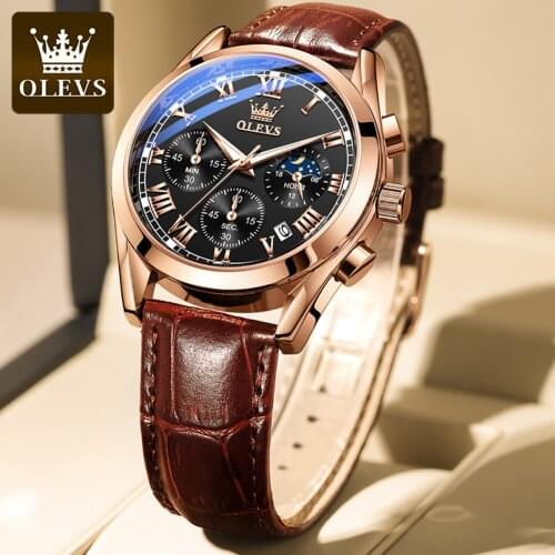 OLEVS Hot Selling Luxury Mens Quartz Watch Multifunction Sports Chronograph Waterproof Luminous Mens Watch Reloj Hombre 2871
