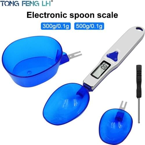 300g 0.1g 500g 0.1g kitchen scale LCD digital landing food scale S spoon electronic portable ladle weight scale cake tool