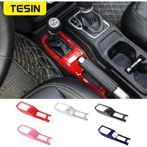 TESIN ABS Car 4WD Gear Shift Panel Decoration Cover Stickers for Jeep Wrangler JL 2018+ Accessories for Jeep Gladiator JT 2018