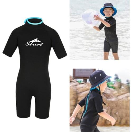 Children Diving Wetsuit One Piece Wet Suit Surf Diving Swimsuit Back Zip Surfing Jumpsuit UV Protect Swimwear for Water Sports