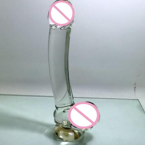 Crystal glass long dildo penis adult sex toys sex anal dildo penis suction dildo sexe toy femme anal plug glass sex toys
