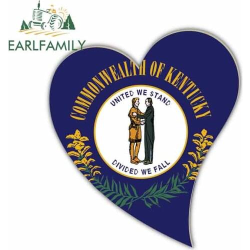 EARLFAMILY 13cm x 11.4cm For Kentucky USA State Flag Funny Stickers Vintage Racing Decal Sticker Suitable For CTR SX Car Styling