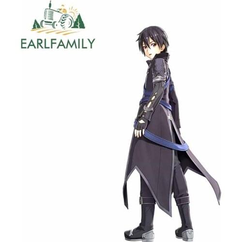EARLFAMILY 13cm x 6.1cm for SAO Kiritu Sword Art Online Personality Decal Creative VAN Car Stickers Vinyl Material Personality