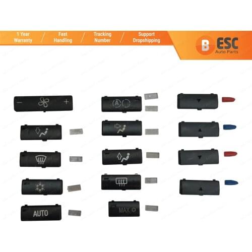 ESC EDP88 14 Pieces Heater Climate Control Air Conditioning Switch Button Cover Set For BMW 5 Series