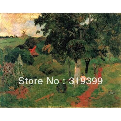 100% handmade Paul Gauguin Oil Painting Reproduction on Linen canvas,Allees et venues, Martinique,Free Fast Ship,Museum Quality