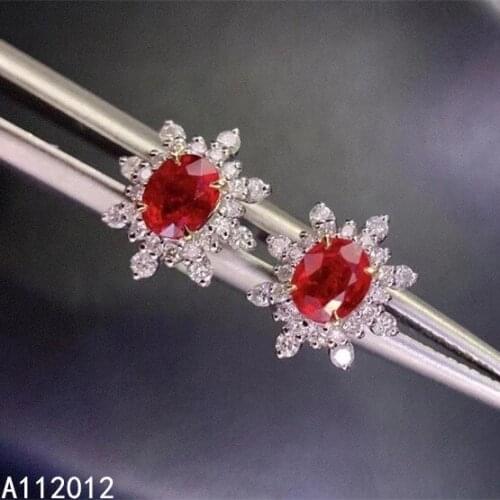 KJJEAXCMY fine jewelry 925 silver natural ruby new girl luxury earrings hot selling ear stud support test Chinese style