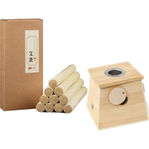 Moxibustion box wooden general body moxa leaf fumigation instrument household moxibustion stick moxibustion stick physical