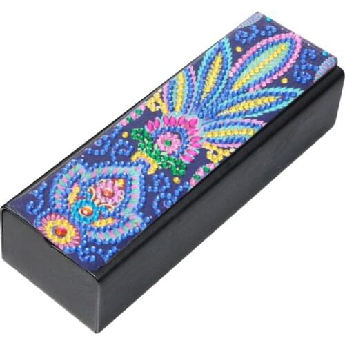 DIY Leather Bookmark Mandala Pattern Special Shaped Diamond Painting Creative Eyeglasses Case Storage Box Handmade Craft Gifts