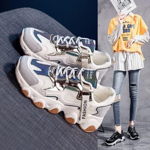 Breathable Spring Sneakers for Women White Shoes Platform Casual Female 2021 Summer Black Shoes Women Platform Sneakers