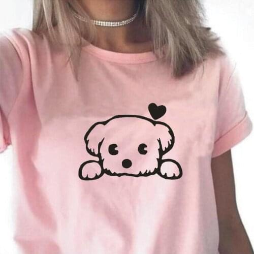 Cute HELLO DOG Lover Women Tshirt Short Sleeve Casual Funny Tee Shirt Femme Hipster Plus Size T Shirt Women Tops Blusas Mujer
