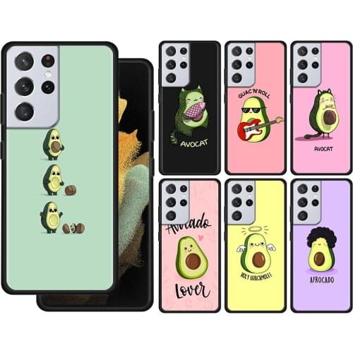 Cute Avocado Case For Samsung Galaxy S21 S20 UltrA S21 S20 FE S10 S9 S8 Plus S7 Edge S10Lite S10e Shell Cover Silicone