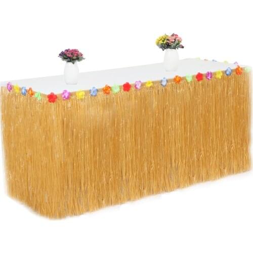 Artificial Grass Table Skirt Hawaiian Style Party Decorations Birthday Tableware Festive Party Supplies