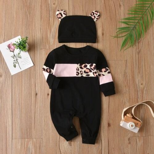 New Lovely Newborns Boys Girls Baby Clothing Set 100% Soft Cotton Long Sleeve Jumpsuit+hat 2 Piece Infant Toddler Clothes